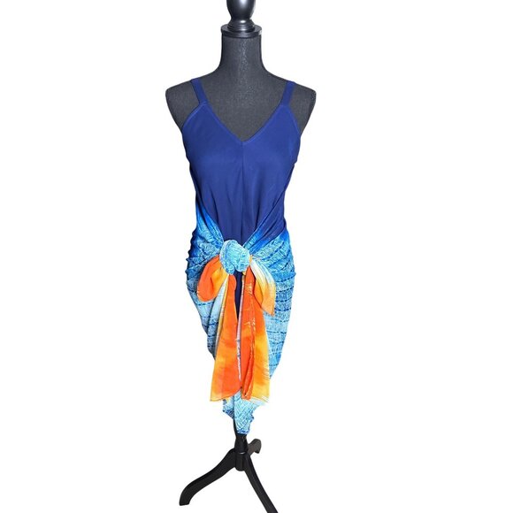 New Directions Women's Vibrant Tie-Dye Maxi Infinity Dress Petite Small - Picture 1 of 8